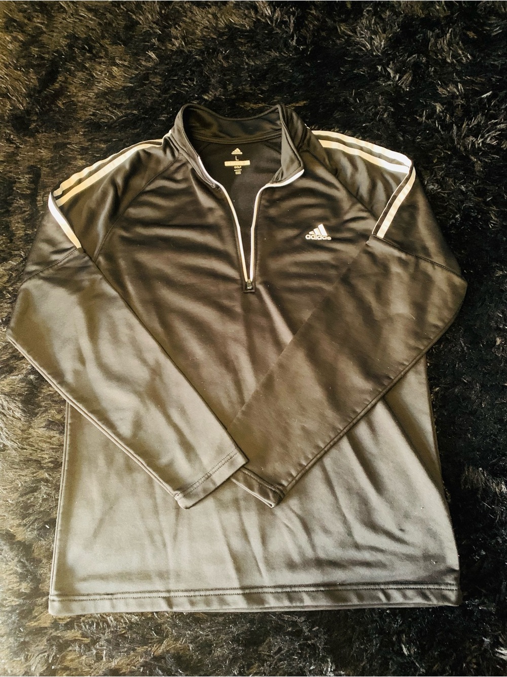 Adidas Track Jacket with White Shoulder Stripes (Unisex) Men’s L (adidas golf)